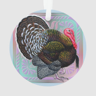 Turkey Floral Bronze Tom Ornament