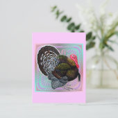 Turkey Floral Bronze Tom Postkarte (Stehend Vorderseite)