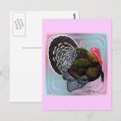 Turkey Floral Bronze Tom Postkarte (Vorne/Hinten)