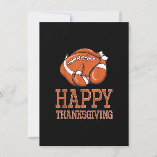 Turkey Football Happy Thanksgiving Funny Vintage F Einladung (Vorderseite)