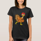 Turkey Football Player Thanksgiving 2022 Boys Girl T-Shirt (Vorderseite)