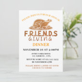 Turkey Friendsgiving Dinner Party Einladung (Stehend Vorderseite)