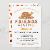 Turkey Friendsgiving Dinner Party Einladung (Vorne/Hinten)