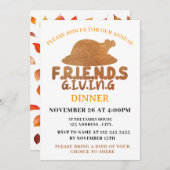 Turkey Friendsgiving Dinner Party Einladung (Vorne/Hinten)