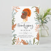 Turkey Friendsgiving Dinner Party Einladung (Stehend Vorderseite)