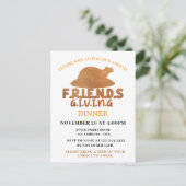 Turkey Friendsgiving Dinner Party Einladung Postkarte (Stehend Vorderseite)