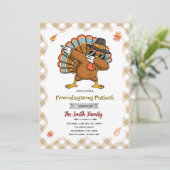 Turkey Friendsgiving party invitation Einladung (Stehend Vorderseite)