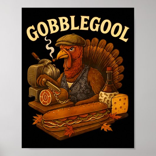 Turkey Gabagool Gobbol Funny Italian Food Poster (Vorne)