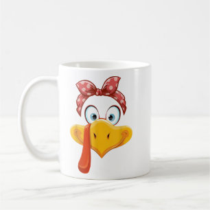 Turkey Girl Face Funny Thanksgiving Kaffeetasse