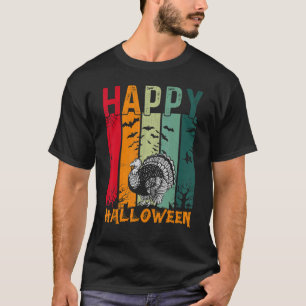 Turkey Girls Boys Retro Style Halloween Dinner P T-Shirt