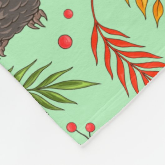 Turkey Gobbler In The Forest Pattern Fleecedecke (Ecke)