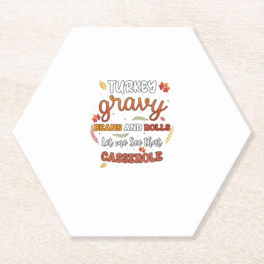 Turkey Gravy Beans Rolls Lass Me See Casserole als Untersetzer (Vorderseite)