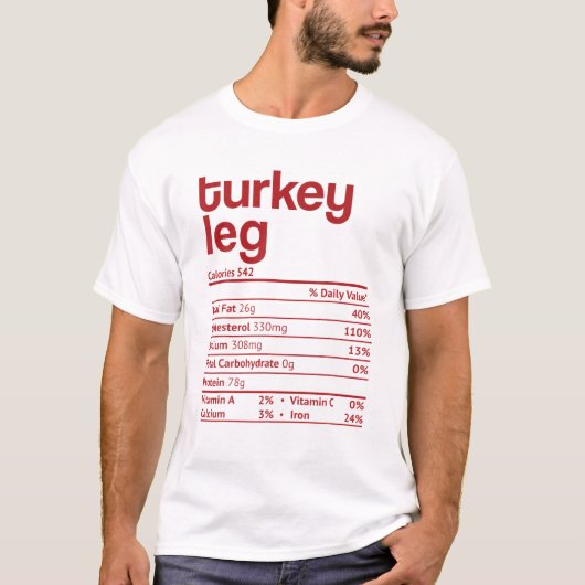 Turkey Leg Nutrition Fact Funny Erntedank Chris T-Shirt (Vorderseite)