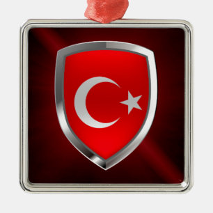 Turkey Metallic Emblem Silbernes Ornament