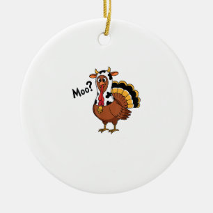 Turkey Moo Cow Funny Erntedank Performance Spri Keramik Ornament