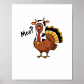 Turkey Moo Cow Funny Erntedank Performance Spri Poster (Vorne)