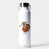Turkey Moo Cow Funny Erntedank Performance Spri Trinkflasche (Vorne)
