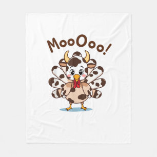 Turkey Moo Cow Kostüm Niedlicher Erntedank Funny T Fleecedecke