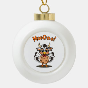 Turkey Moo Cow Kostüm Niedlicher Erntedank Funny T Keramik Kugel-Ornament