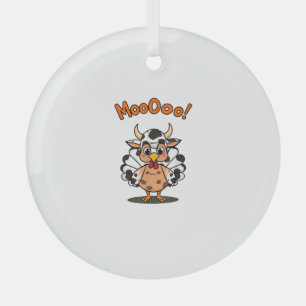 Turkey Moo Cow Kostüm Niedlicher Erntedank Funny T Ornament Aus Glas