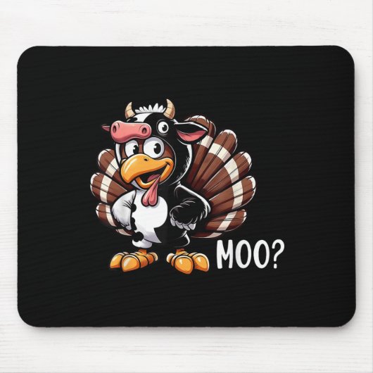 Turkey Moo Cow Kostüm Sonniger Erntedank _1 Mousepad (Vorne)