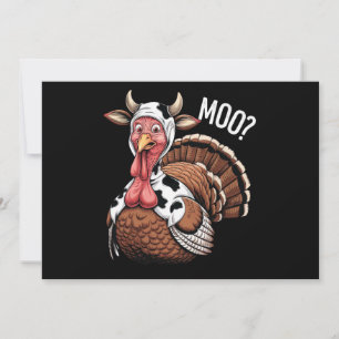 Turkey Moo Funny Erntedank Einladung