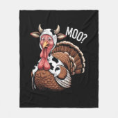 Turkey Moo Funny Erntedank Fleecedecke (Vorderseite)