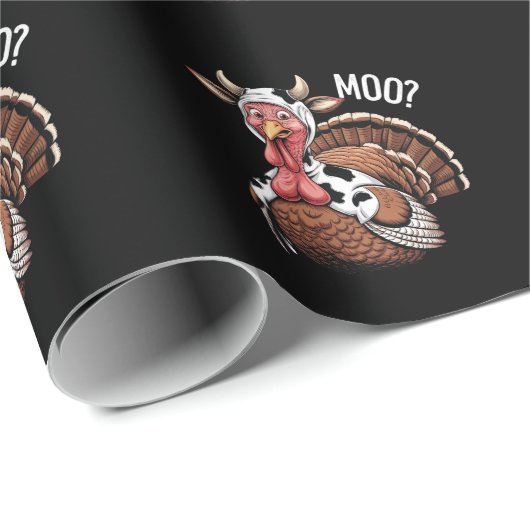 Turkey Moo Funny Erntedank Geschenkpapier (Rolleneckpunkt)