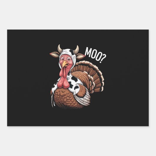 Turkey Moo Funny Erntedank Geschenkpapier Set (Vorderseite)