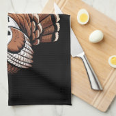 Turkey Moo Funny Erntedank Geschirrtuch (Viertel Falte)