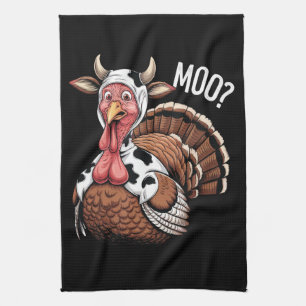 Turkey Moo Funny Erntedank Geschirrtuch