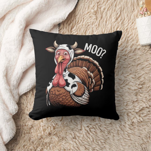 Turkey Moo Funny Erntedank Kissen (Decke)