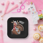 Turkey Moo Funny Erntedank Pappteller (Party)