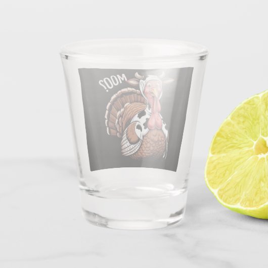 Turkey Moo Funny Erntedank Schnapsglas (Rückseite)
