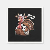 Turkey Moo Funny Erntedank Serviette (Vorderseite)