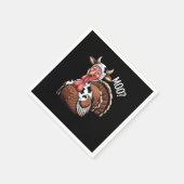 Turkey Moo Funny Erntedank Serviette (Ecke)