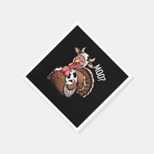 Turkey Moo Funny Erntedank Serviette (Ecke)