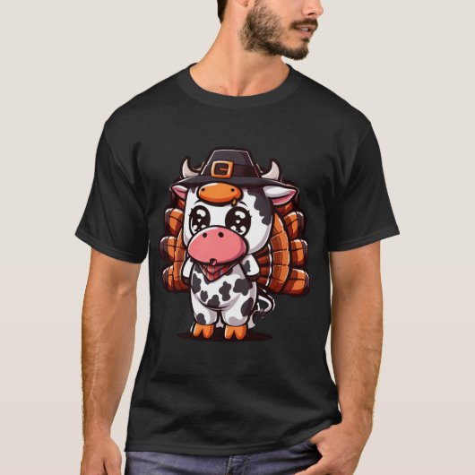 Turkey Moo Funny Thanksgiving T-Shirt (Vorderseite)