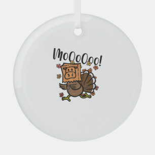 Turkey Moo Ich bin ein Kuh Fake Kuh Funny Erntedan Ornament Aus Glas