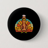 Turkey Nurse Stethoscope Erntedank Fall Scrub T Button (Vorderseite)