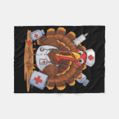 Turkey Nurse Stethoscope Erntedank Fall Scrub T Fleecedecke (Vorderseite (Horizontal))