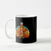 Turkey Nurse Stethoscope Erntedank Fall Scrub T Kaffeetasse (Links)