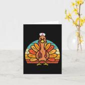 Turkey Nurse Stethoscope Erntedank Fall Scrub T Karte (Gelbe Blume)