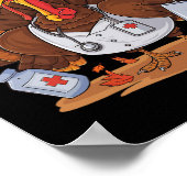 Turkey Nurse Stethoscope Erntedank Fall Scrub T Poster (Ecke)