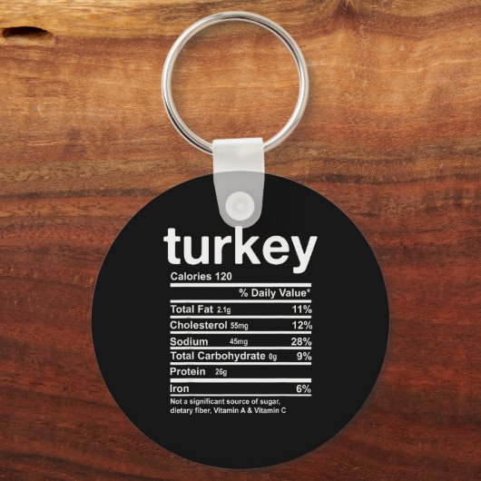Turkey Nutrition Facts Funny Thanksgiving Food Chr Schlüsselanhänger