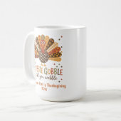 Turkey Patchwork Gobble Till Wobble Erntedank Kaffeetasse (Vorderseite Links)