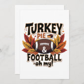 Turkey Pie & Football Oh mein türkischer Erntedank Einladung (Vorne/Hinten)