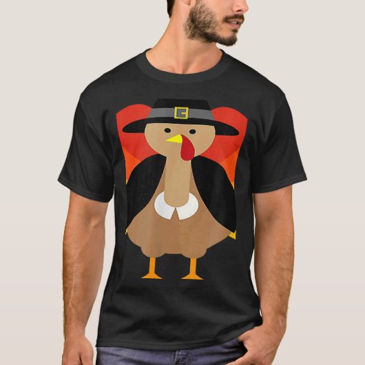 Turkey Pilgrim Cute Thanksgiving Essential T-Shirt (Vorderseite)