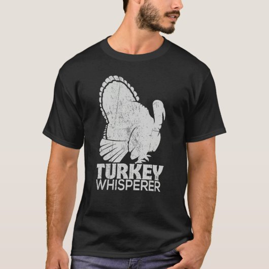 Turkey Pilgrim Farmer Animal Hunting Distressed T-Shirt (Vorderseite)