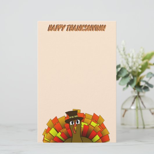 Turkey Pilgrim Thanksgiving Briefpapier (Stehend Vorderseite)